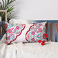 Hand Embroidered Pichwai Cushion Cover with Floral Digital Print | Embellished Velvet 12x22 Inches