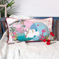 Hand Embroidered Pichwai Cushion Cover with Digital Print | Embellished Velvet 12x22 Inches