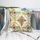 Poyester Blend Cushion Cover – White Linen, Hand Embroidery 12x12 inch Set of 1