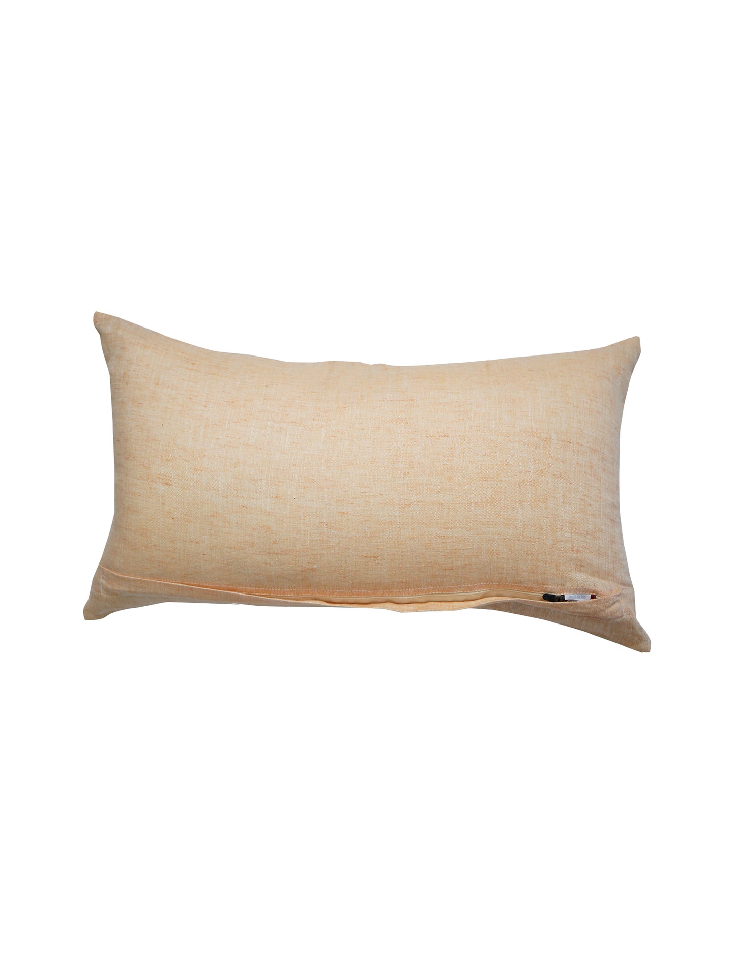 White Linen Cushion Cover – Hand embroidery and digital print, 12x22 inch Set of 1