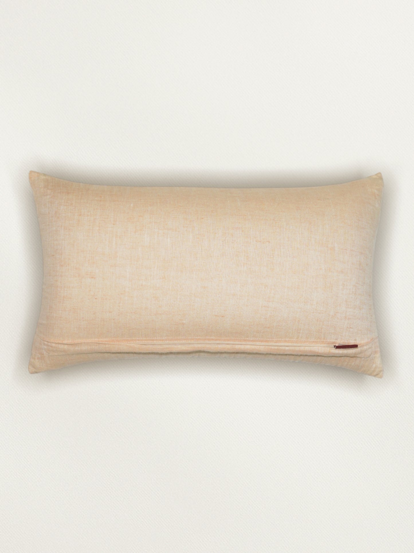 White Linen Cushion Cover – Hand embroidery and digital print, 12x22 inch Set of 1