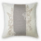 Floral Embroidered Patchwork Cushion Cover 16 Inch x 16 Inch | Beige