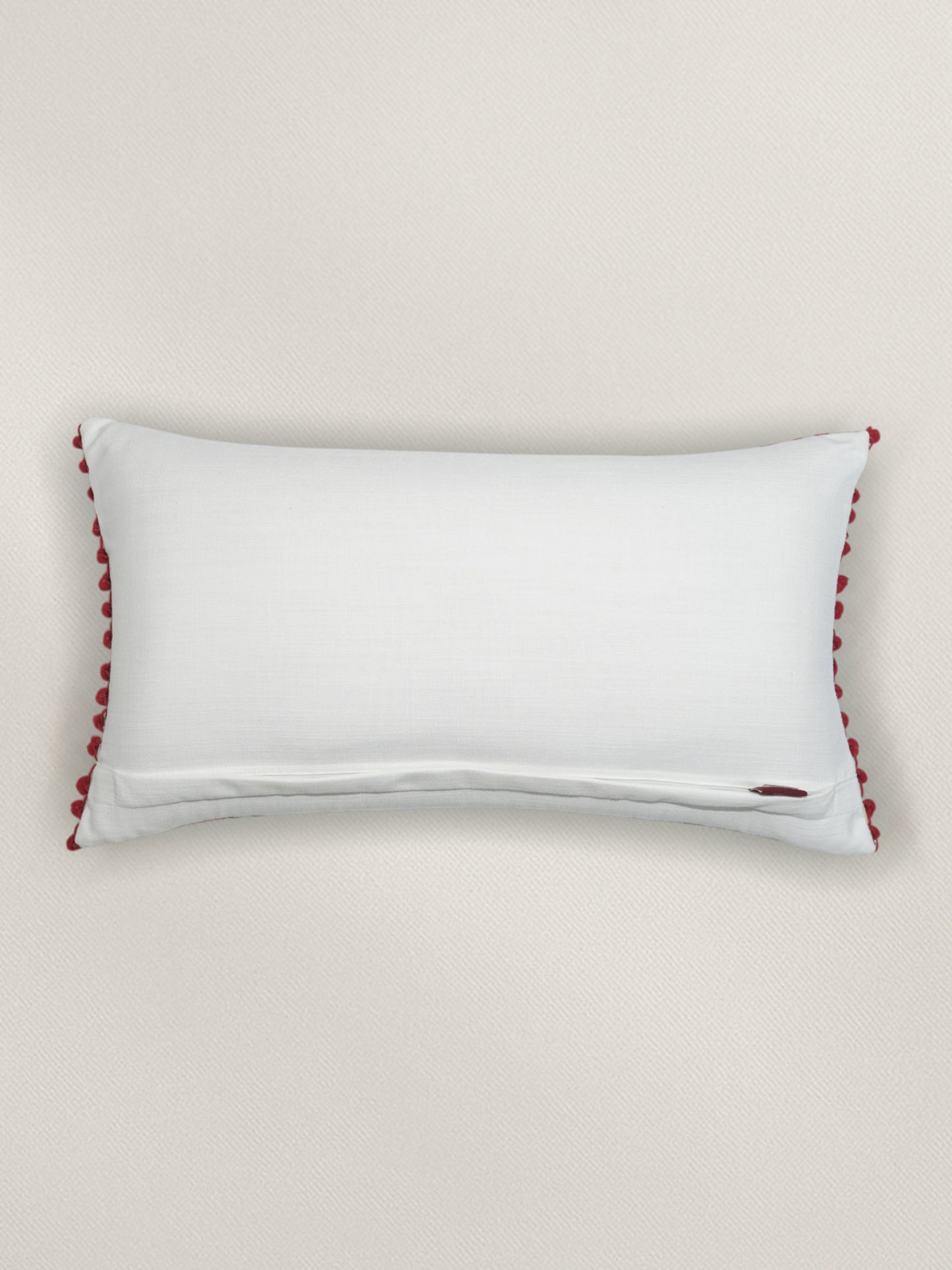 Floral Embroidered Cushion Cover 12 Inch x 22 Inch | Green