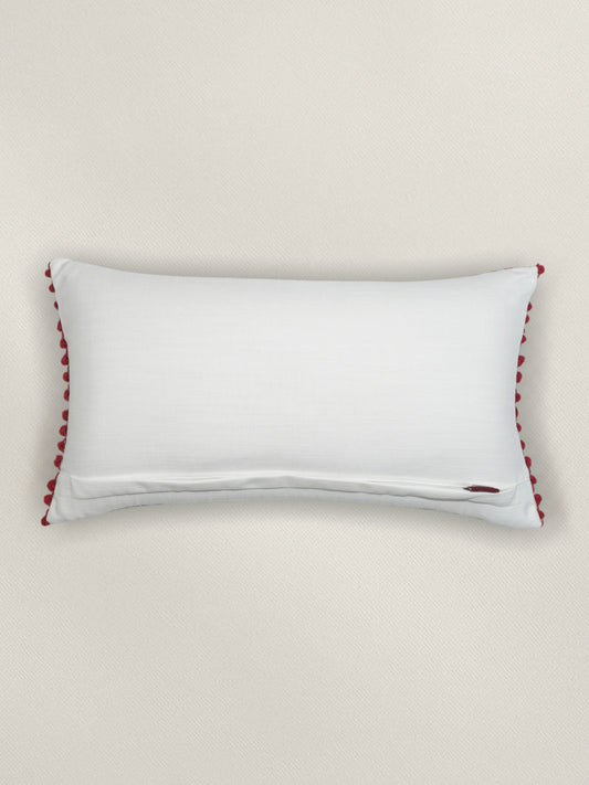 Floral Embroidered Cushion Cover 12 Inch x 22 Inch | Green