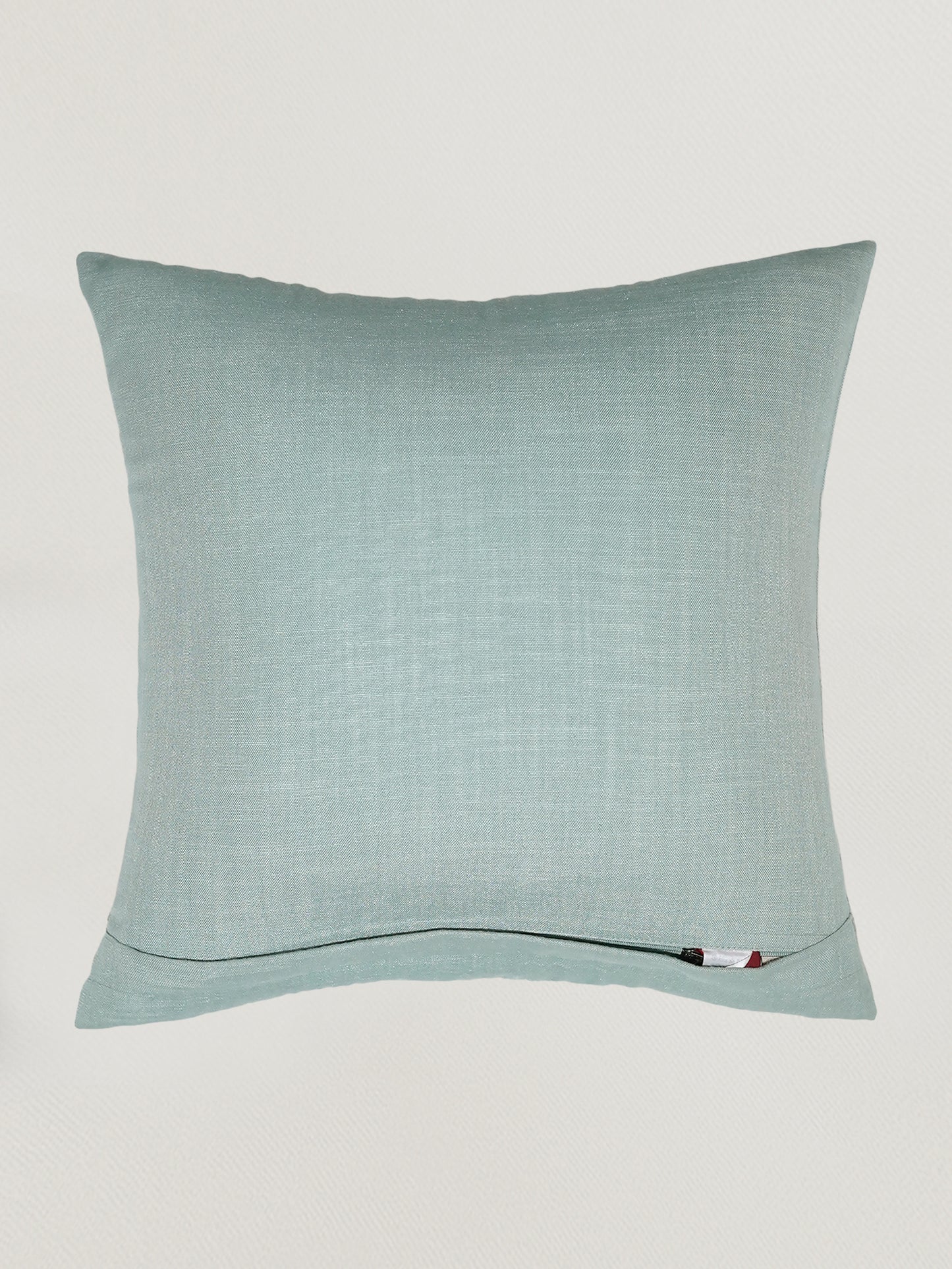 Hand Embroidered Luxe Collection Cushion Cover | Tree Leave Embroidery Green - 16x16 Inches