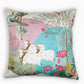 Hand Embroidered Pichwai Cushion Cover with Digital Print | Embellished Velvet 20x20 Inches