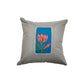 Multicolor Linen Cushion Cover- Hand Painted Design with Patchwork & Piping – 16x16 inches, set of 1