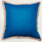 Blue Linen Cushion Cover-Flat Piping |16x16 inches,set of 1