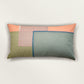Multicolor Linen Cushion Cover- Patchwork with Hand Embroidered |12x12 inches,set of 1