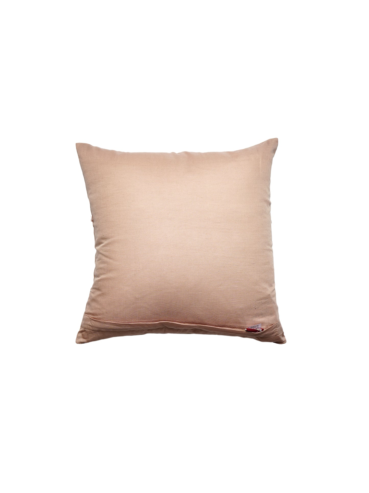 Multicolor Linen Cushion Cover- Patchwork with Frayed Edges |16x16 inches,set of 1