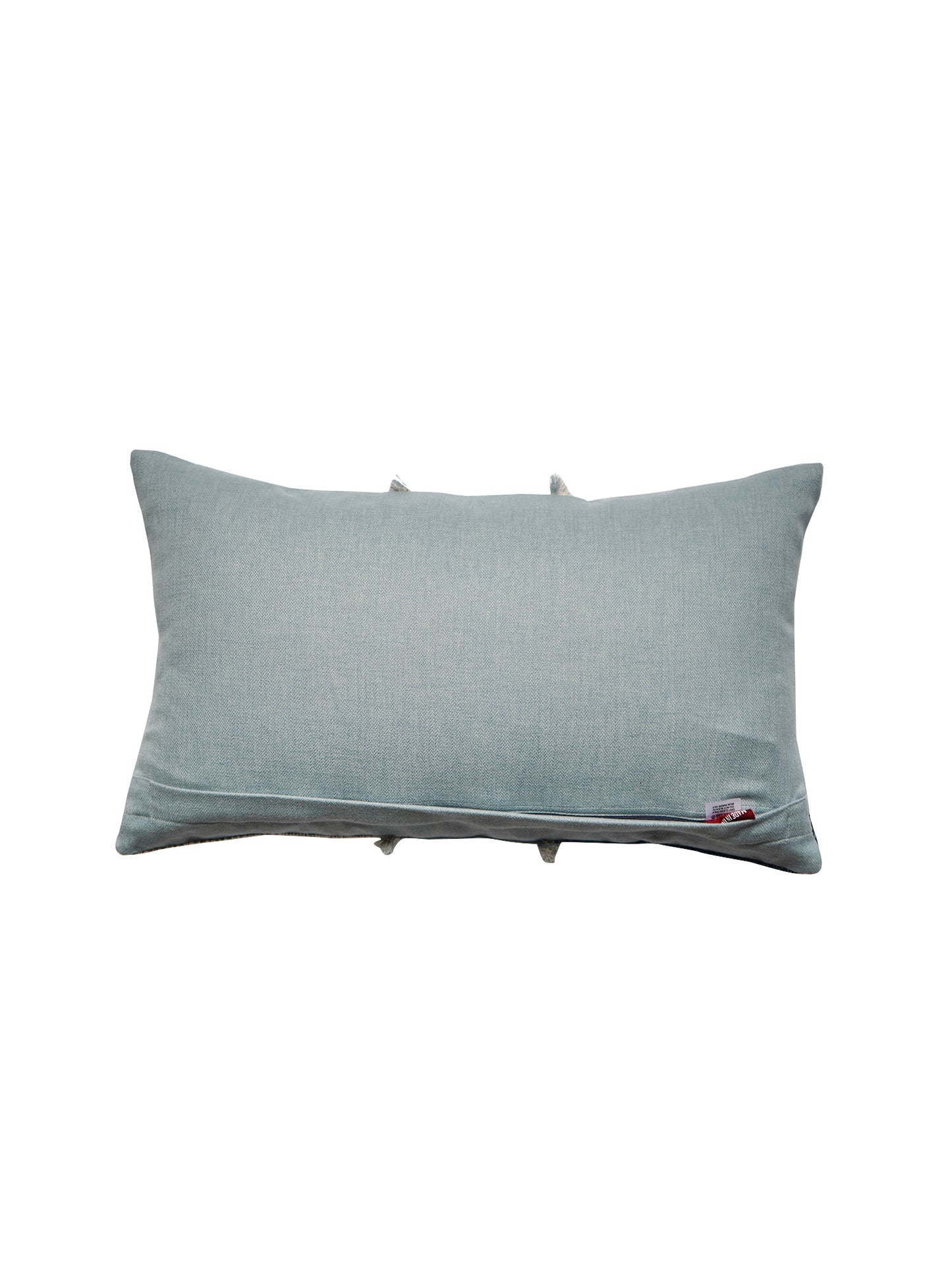 Polyester Blend Cushion Cover – Multi-Color, Patchwork with Frayed Detailing 12x22 inch Set of 1