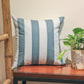 Linen Cushion Cover – Light Blue, Patch Work 16x16 inch Set of 1