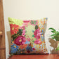 Linen Green Cushion Cover – 16x16 hand painted inch Set of 1