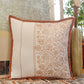 Block Printed Luxe Collection Cushoin Covers with Flange Border | Beige - 16x16, 18x18, 20x20, 12x22 inches (Set of 6)