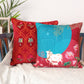 Pichwai Collection of Hand Embroidered Cushion Covers | Multicolor, Velvet (Set of 2)