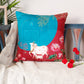 Pichwai Collection of Hand Embroidered Cushion Covers | Multicolor, Velvet 16 inches X 16 inches, 18 inches X 18 inches (Set of 2)