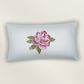Linen Light Blue Cushion Cover- Hand Painted, 12x22 inches, Set of 1