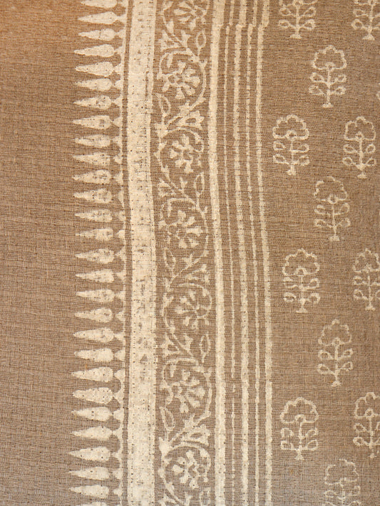 Block Print Cushion Cover with Piping | Cotton | Brown | 16 Inch x 16 Inch | Decorative Throw Pillow | Sofa