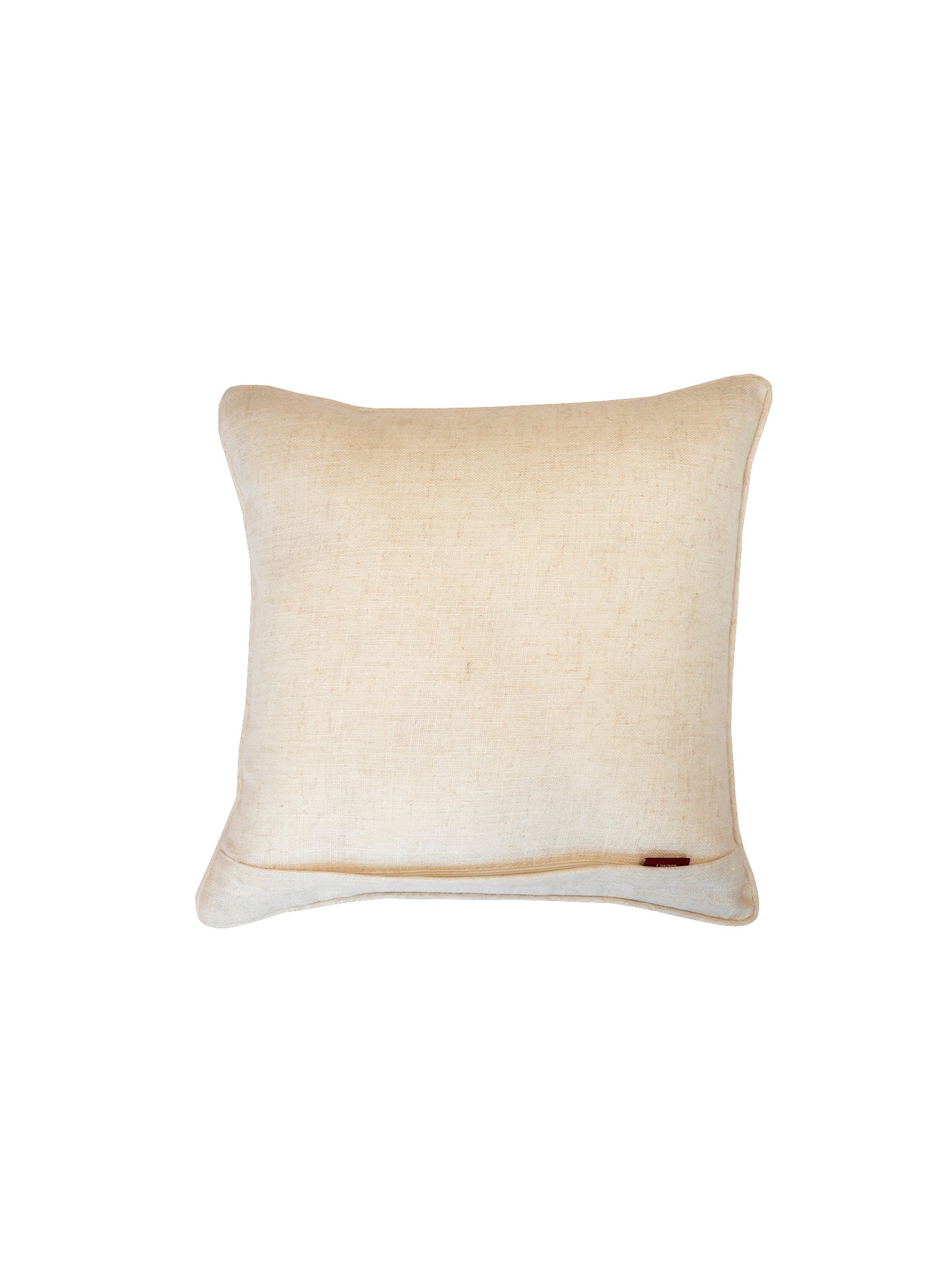 Block Print Cushion Cover with Piping | Cotton | Brown | 16 Inch x 16 Inch | Decorative Throw Pillow | Sofa