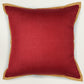 Linen Cushion Cover – Red, Flat Piping 16x16 inch Set of 1