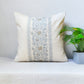 Polyester Blend Cushion Cover - Off White with Digital & Hand Work and Lace, 16x16 inches, Set of 1