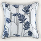 Embroidered Cushion Cover 16 Inch x 16 Inch | Blue | Linen