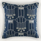 Embroidered Cushion Cover 16 Inch x 16 Inch | Blue