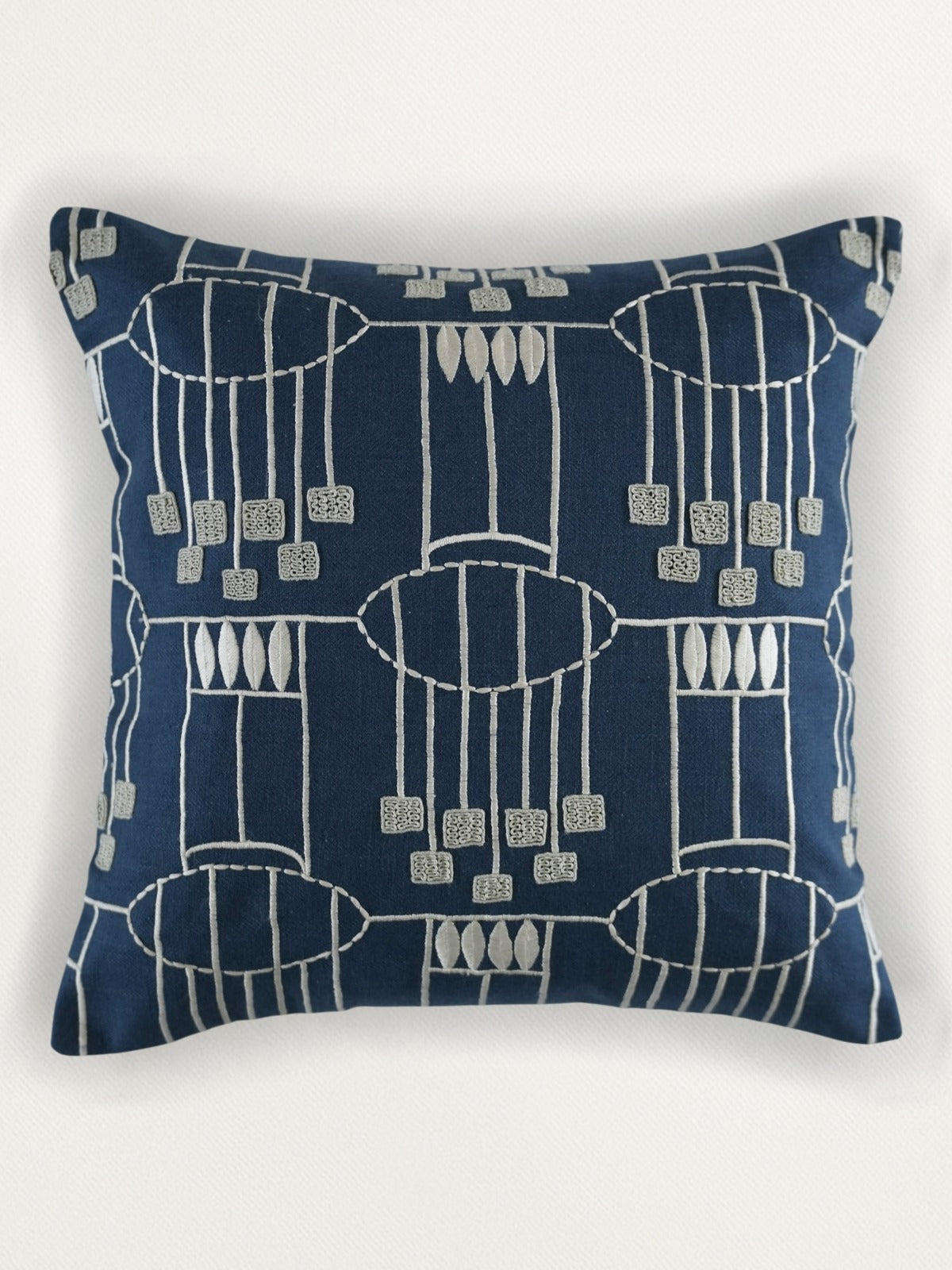 Embroidered Cushion Cover 16 Inch x 16 Inch | Blue