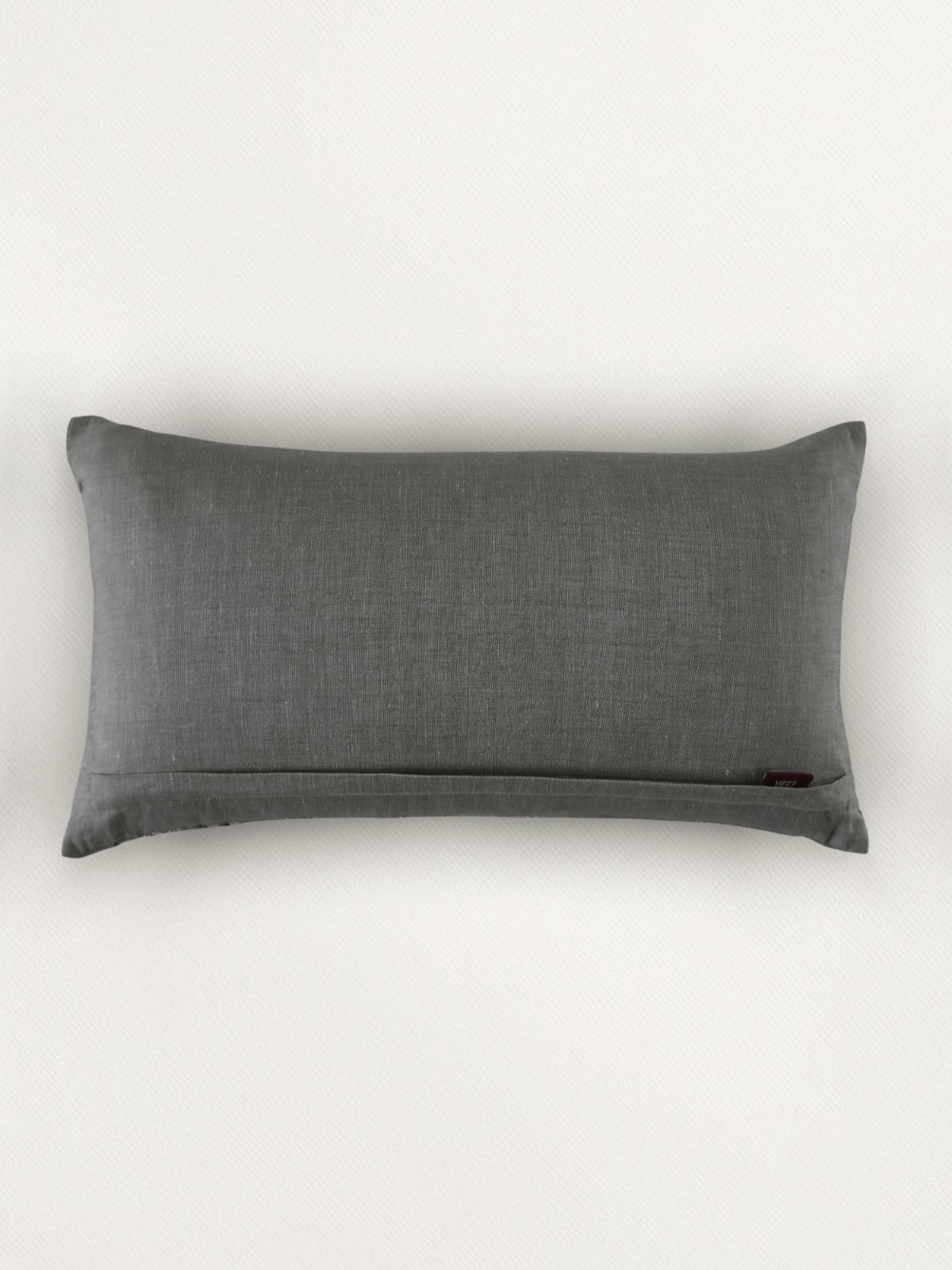 Floral Embroidered Grey Cushion Cover 16 Inch x 16 Inch | Linen