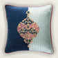 Hand Embroidered Cushion Cover 16 Inch x 16 Inch | Velvet | Blue & Red