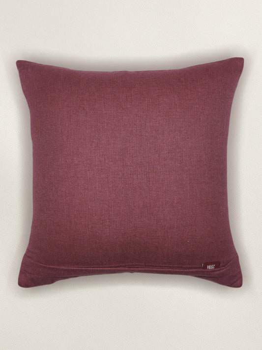 Floral Embroidered Cushion Cover 16 Inch x 16 Inch | Maroon