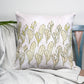 White Linen Cushion Cover with Hand Embroidery, 16x16inches, Set of 1