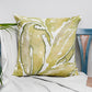 White Linen Cushion Cover -Hand and digital print, 16x16 inches, Set of 1