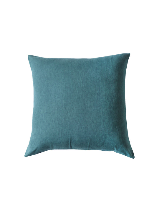 Cushion Cover (Euroshams) for Sofa, Bed Cotton Blend | Self Textured | Teal - 24x24in(61x61cm) (Pack of 1)