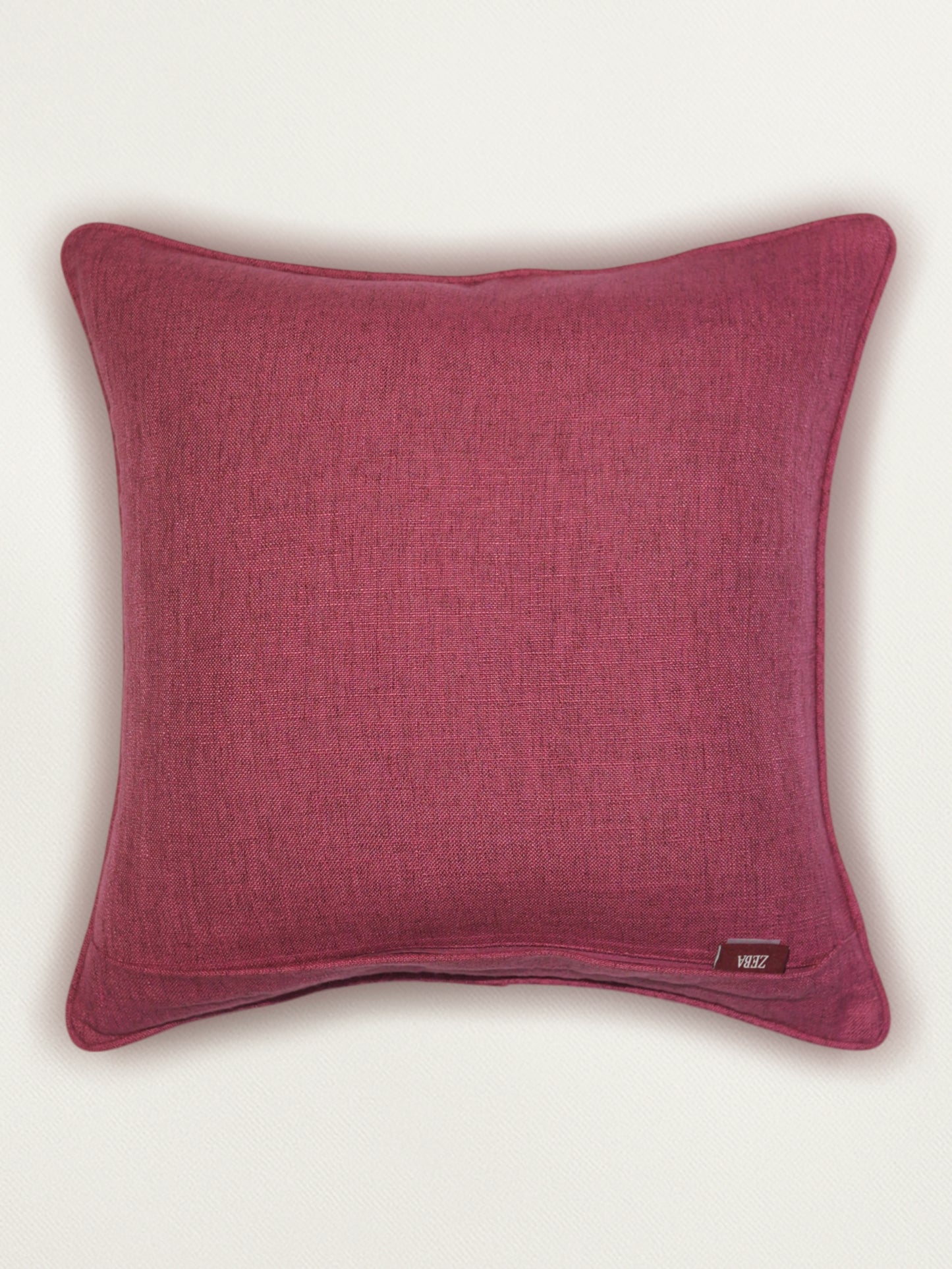 Embroidered Cushion Cover 16 Inch x 16 Inch | Polyester | Pink