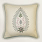 Paisley Embroidered Cushion Cover 16 Inch x 16 Inch | Yellow