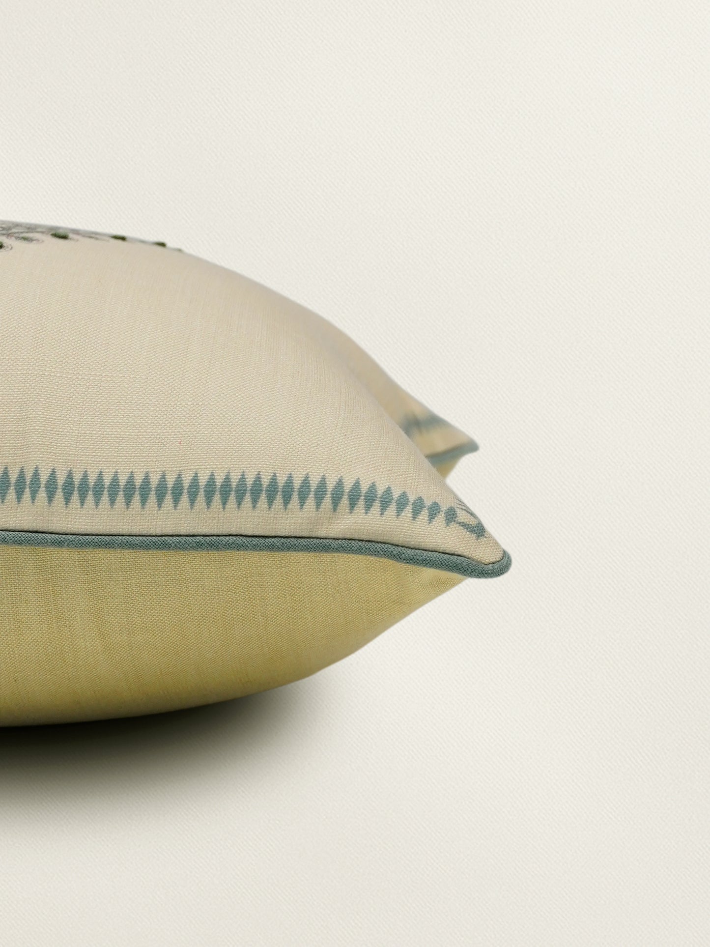 Paisley Embroidered Cushion Cover 16 Inch x 16 Inch | Yellow