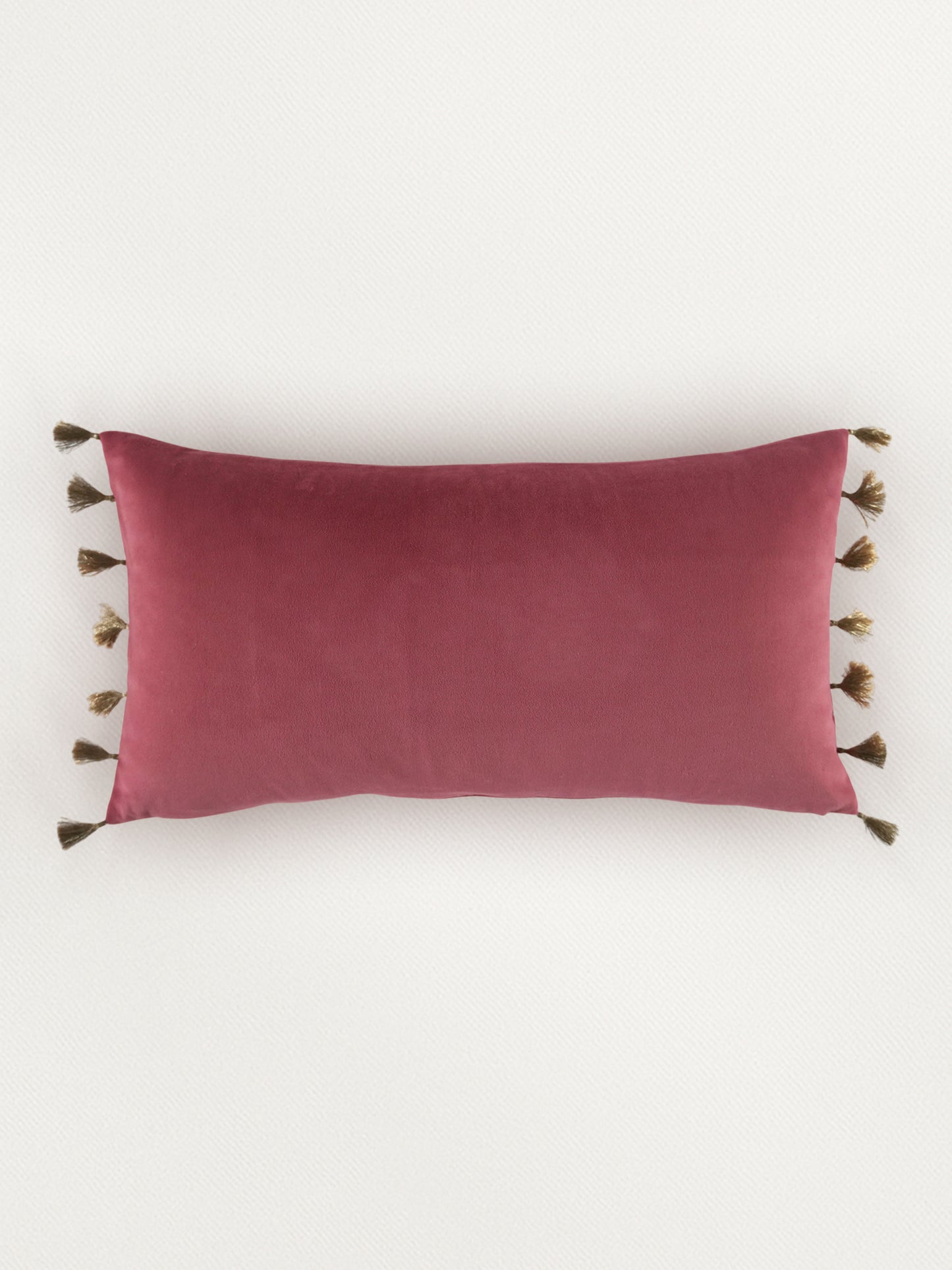Hand Embroidered Cushion Cover 12 Inch x 22 Inch | Red | Velvet