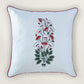 Applique Embroidered Cushion Cover 16 Inch x 16 Inch | Cord Piping | Off White