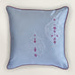 Hand Embroidered Polyester Cushion Cover 16 Inch x 16 Inch with Cord piping | Grey