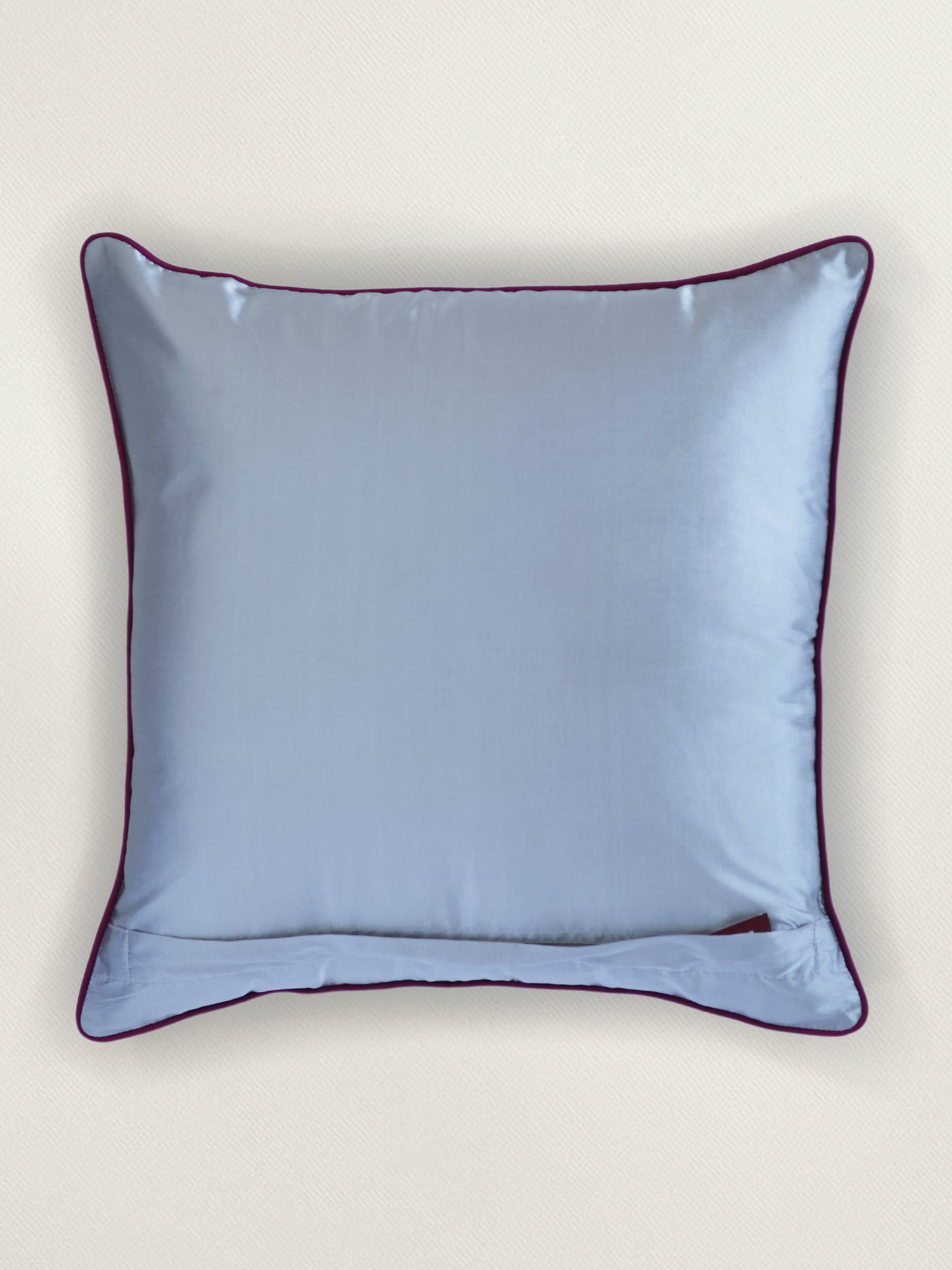 Hand Embroidered Polyester Cushion Cover 16 Inch x 16 Inch with Cord piping | Grey
