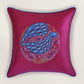 Polycotton Embroidered Cushion Cover 16 Inch x 16 Inch | Cord piping | Pink