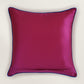 Polycotton Embroidered Cushion Cover 16 Inch x 16 Inch | Cord piping | Pink