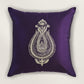 Aari Embroidered  100% Polyester  Cushion Cover | 16x16inch | Purple