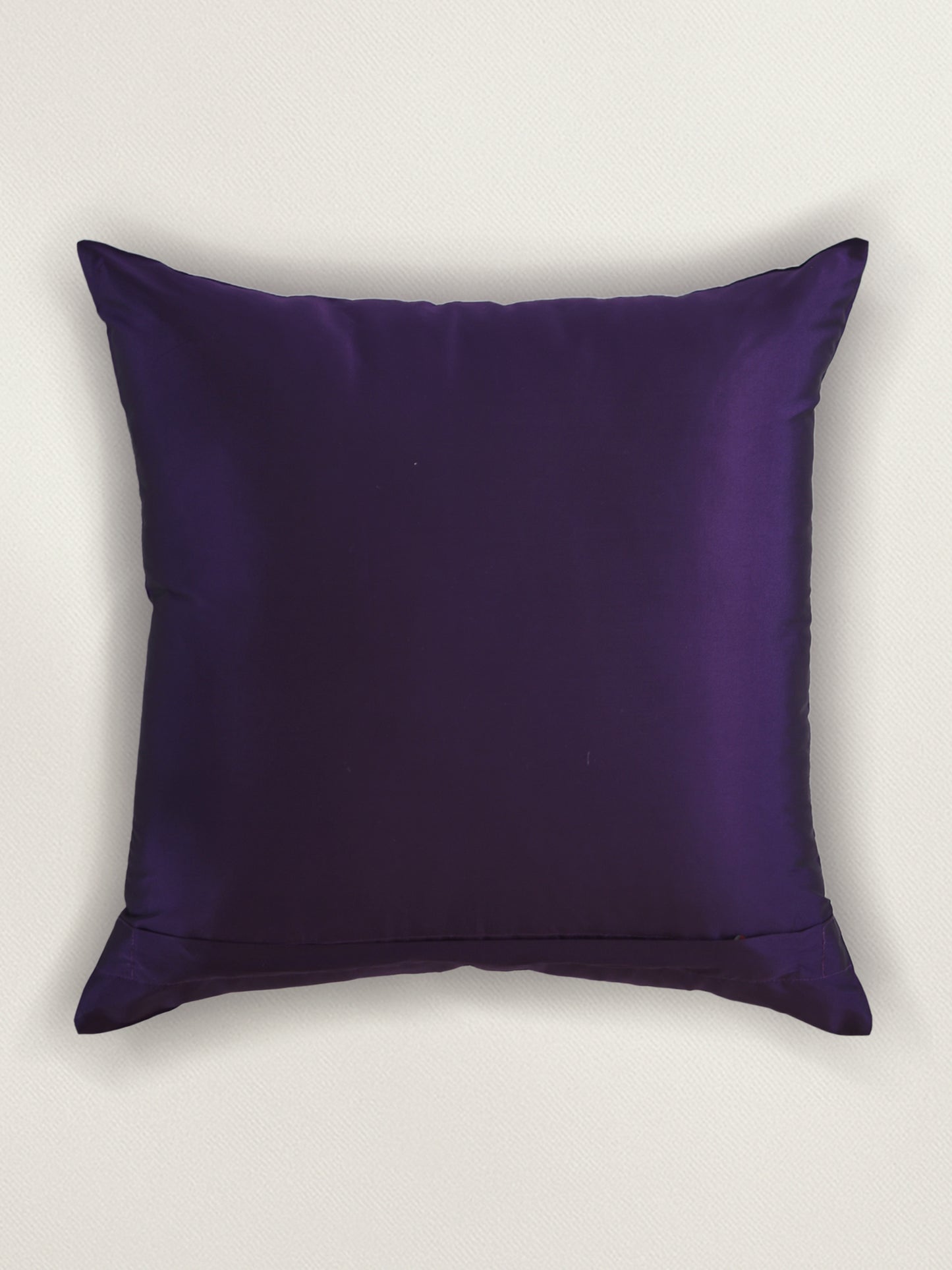 Aari Embroidered  100% Polyester  Cushion Cover | 16 Inch  x 16 Inch | Purple