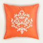 Aari Embroidered 100% Polyester Cushion cover | 16x16inch | Orange