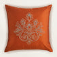 Embroidered  100% Polyester  Cushion Cover | 16 Inch  x 16 Inch | Rust