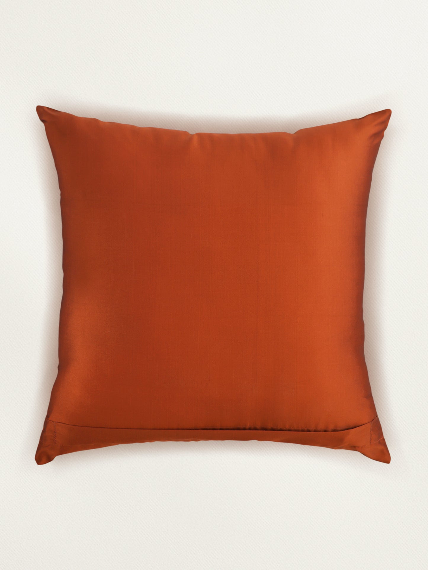 Embroidered  100% Polyester  Cushion Cover | 16 Inch  x 16 Inch | Rust