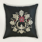 Embroidered  100% Polyester  Cushion Cover | 16x16inch | Black