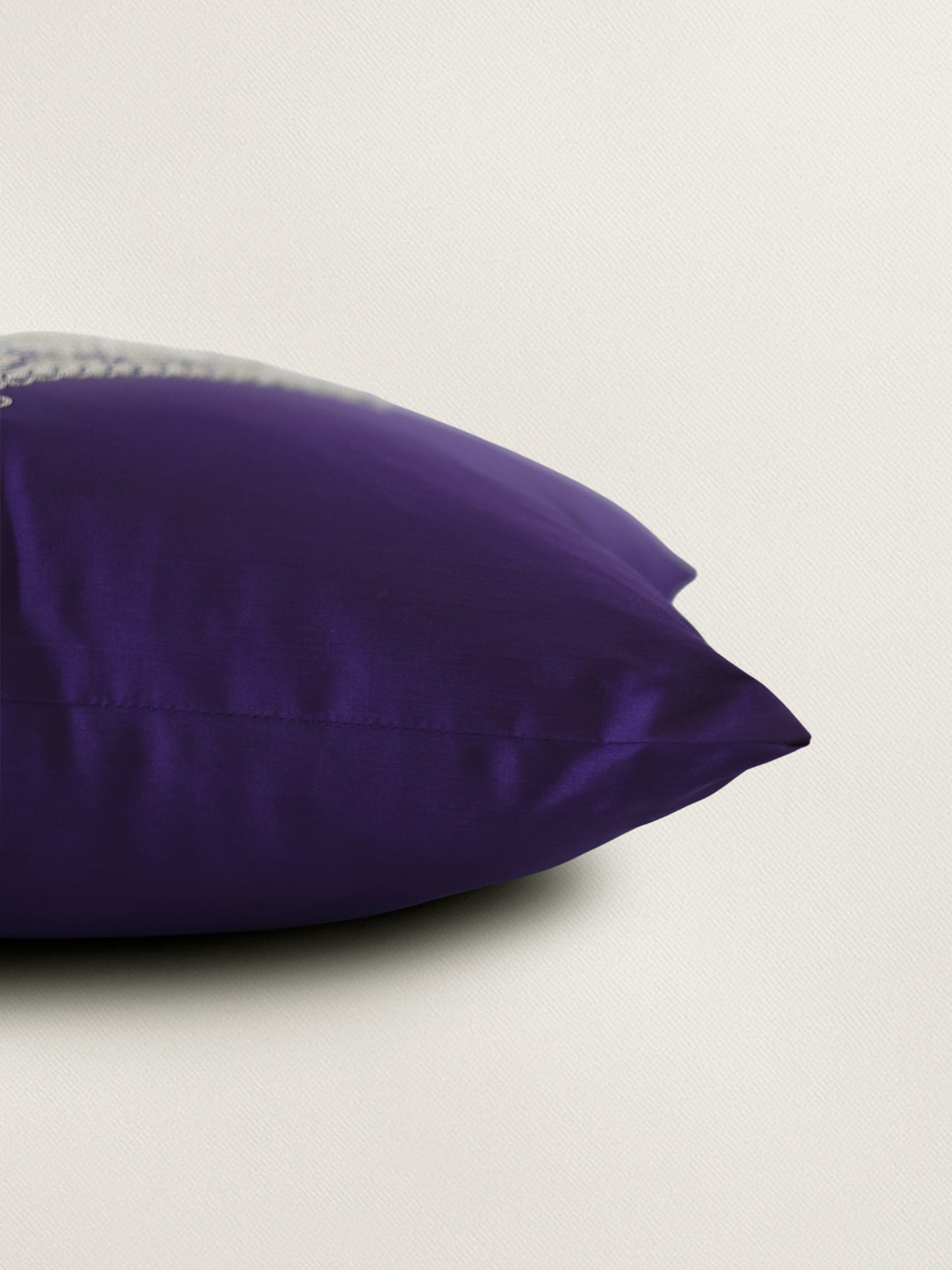 Aari Embroidered  100% Polyester  Cushion Cover | 16x16 inch | Purple
